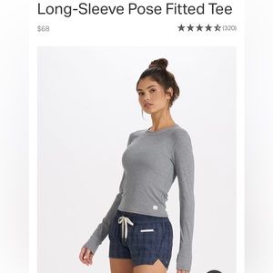Vuori long sleeve pose fitted tee